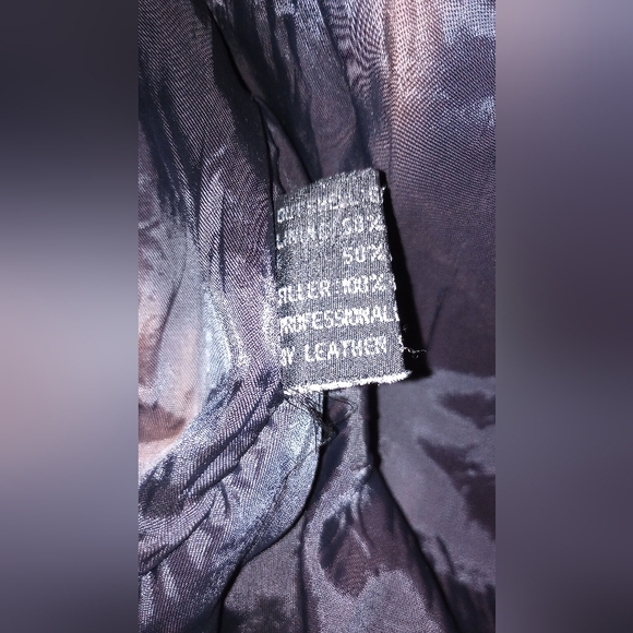 Fluid Internationale Black Leather Bomber Jacket, Size M - Picture 8 of 8